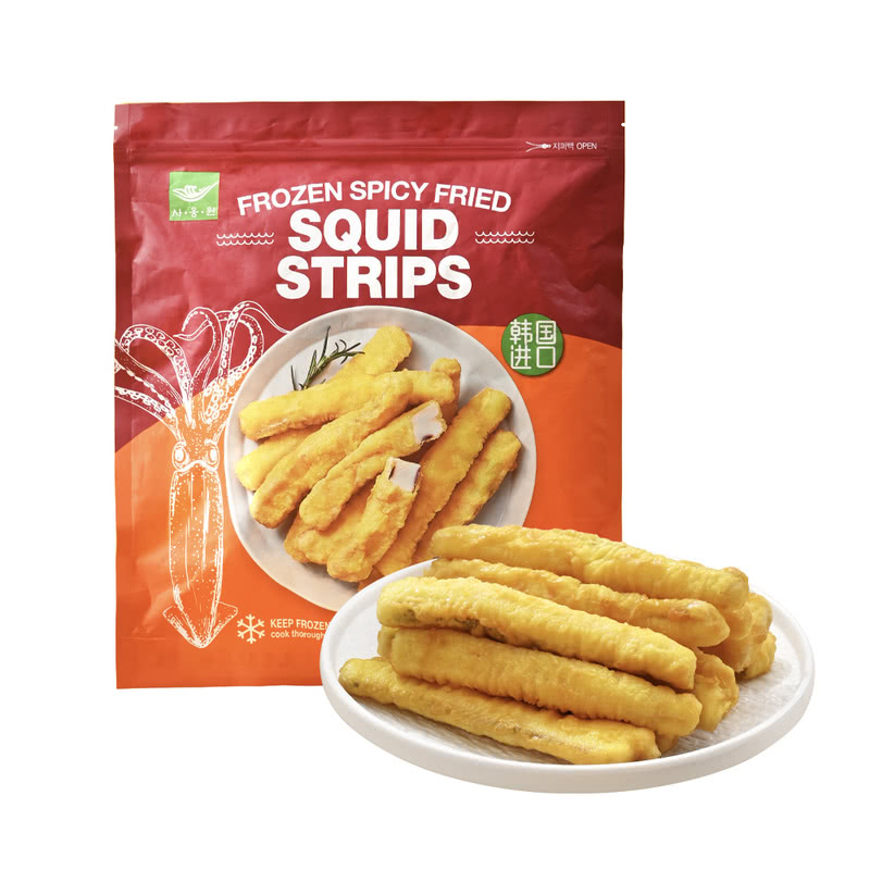 代购山姆 韩国进口冷冻辣味炸鱿鱼条1kg